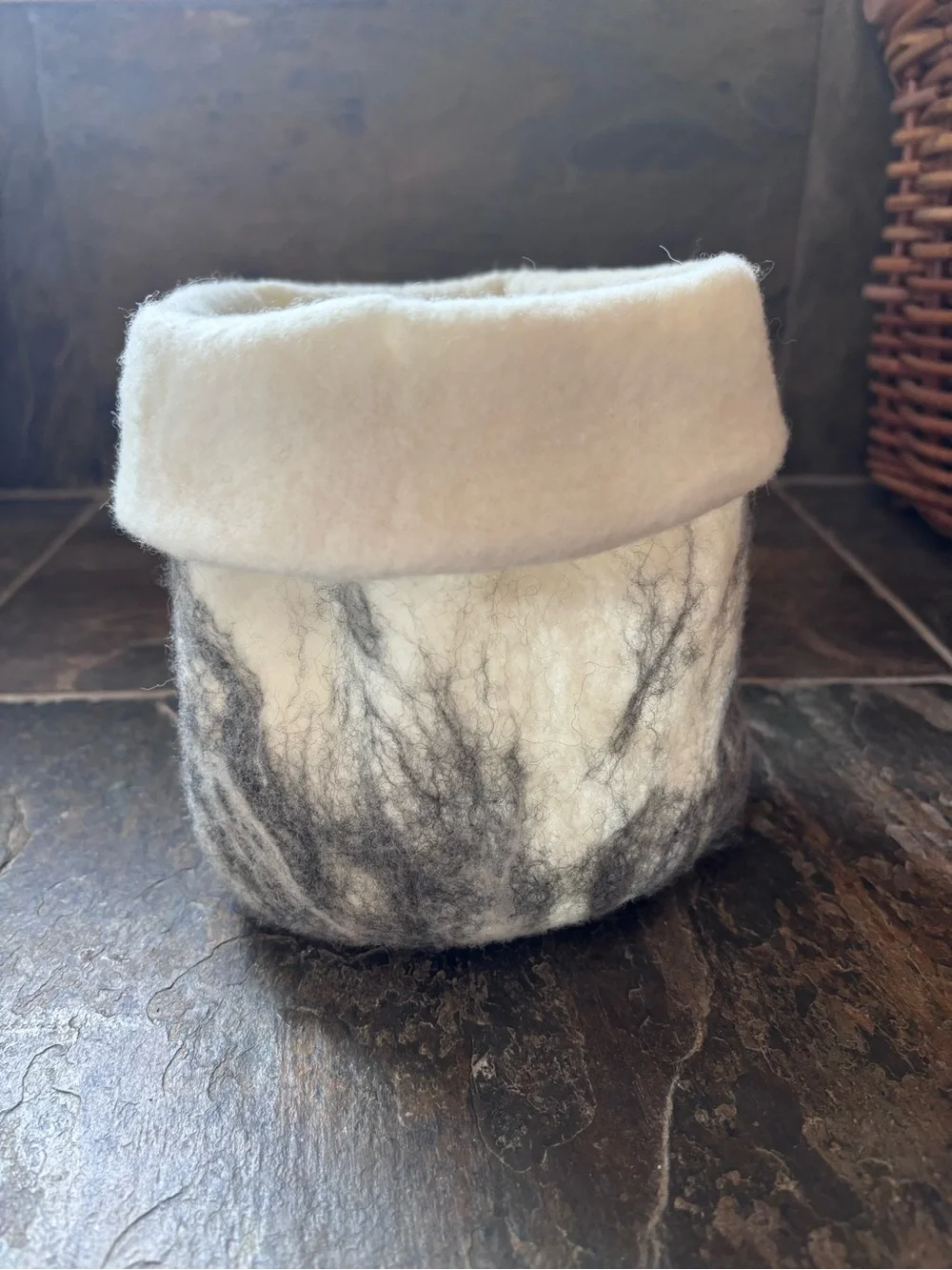 Hand Felted Merino Wool Plant Cozy | Soft Wool Basket | Handmade Home Decor